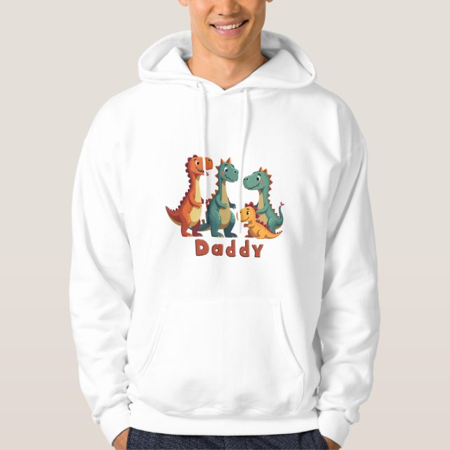 Dinosaur Sweat - shirt à capuche de famille (papa) (Devant)