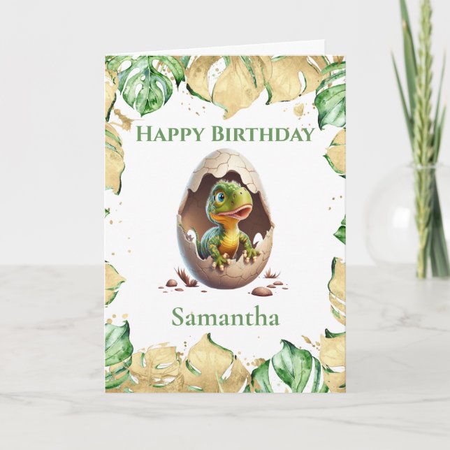 Dinosaur T Rex Anniversaire Carte Jurassique Cute (Devant)