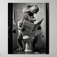 Dinosaur T-Rex auf der Toilette Badezimmer Wand Ku