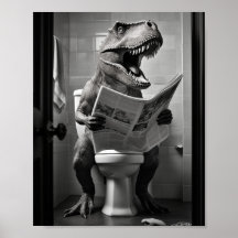 Dinosaur T-Rex auf der Toilette Badezimmer Wand Ku