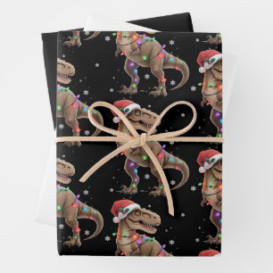 Dinosaur T-Rex Baum Weihnachten Xmas Haustier Dino Geschenkpapier Set