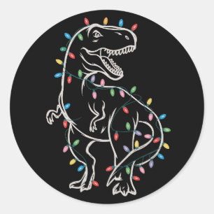 Dinosaur T-Rex Baum Weihnachten Xmas Haustier Dino Runder Aufkleber