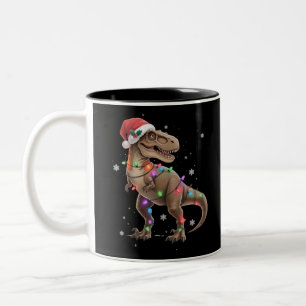 Dinosaur T-Rex Baum Weihnachten Xmas Haustier Dino Zweifarbige Tasse