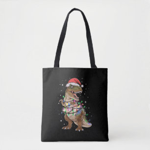 Dinosaur T-Rex Baum Weihnachts-Pullover Xmas Dino Tasche