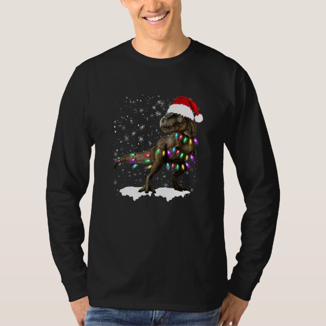 Dinosaur T Rex Baum Weihnachts Pullover Xmas Haust (Vorderseite)