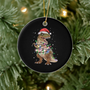 Dinosaur T-Rex Baum Weihnachtspulli Xmas Dino Keramik Ornament