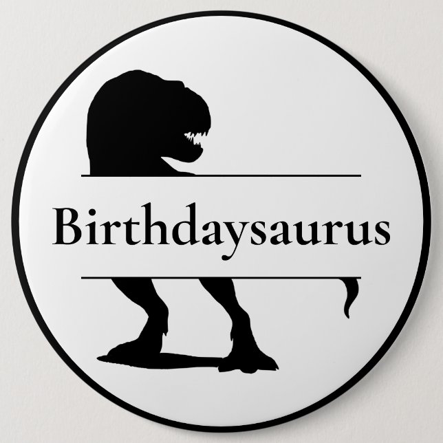 Dinosaur T Rex Birthdaysauce Button (Vorderseite)