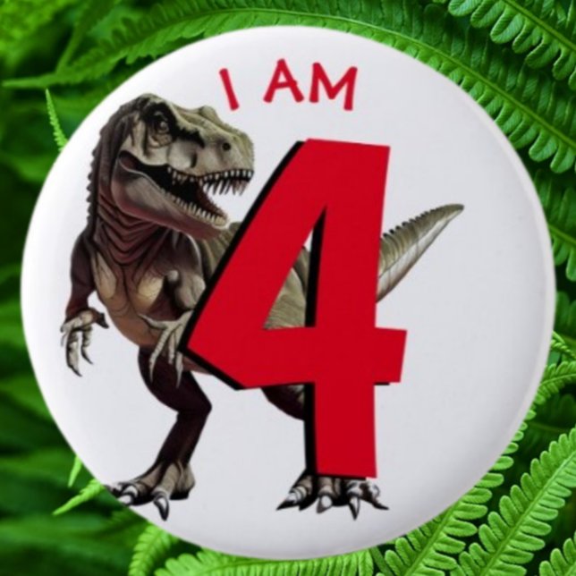 Dinosaur T Rex Button (Fun T Rex Jurassic Dinosaur Collection/Pin Set)