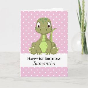 Dinosaur T Rex Carte Anniversaire Rose