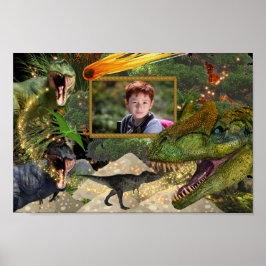 Dinosaur T-rex DIY Foto Jungs Flammen Poster