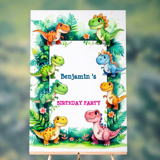 Dinosaur T rex fête d'anniversaire Bienvenue (Neutre)