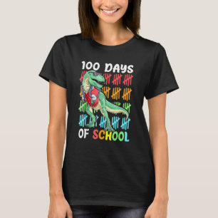 Dinosaur T Rex Frohen 100. Schultag Dino Kinder T-Shirt