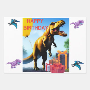 Dinosaur T-Rex Geschenkpapier Set