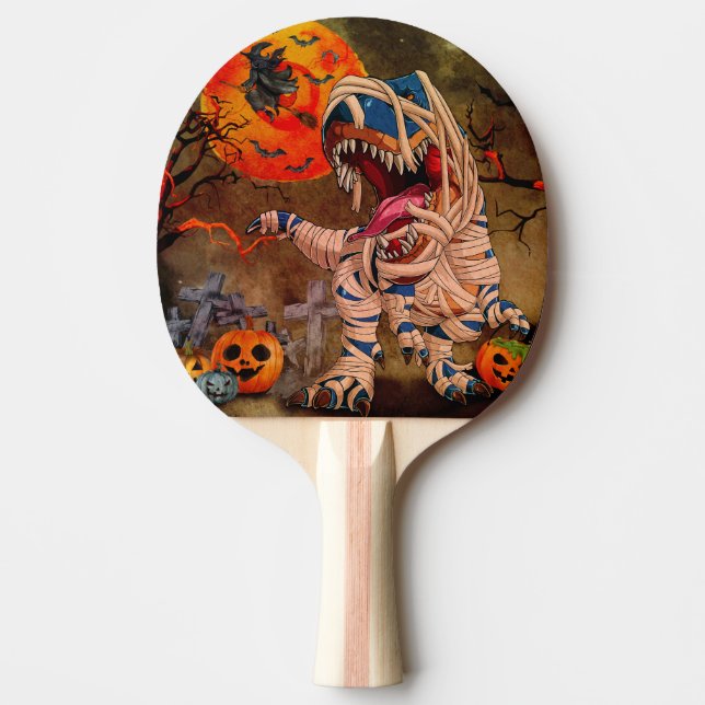 Dinosaur T Rex Halloween Tischtennis Schläger (Vorderseite)
