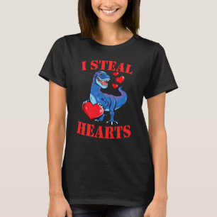 Dinosaur T Rex I Stearts Boys Happy Valentine T-Shirt