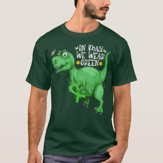 Dinosaur T-rex im Mai tragen wir grüne psychische T-Shirt
