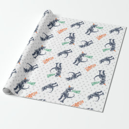 Dinosaur T-Rex in Party Hat Birthday Party Geschenkpapier
