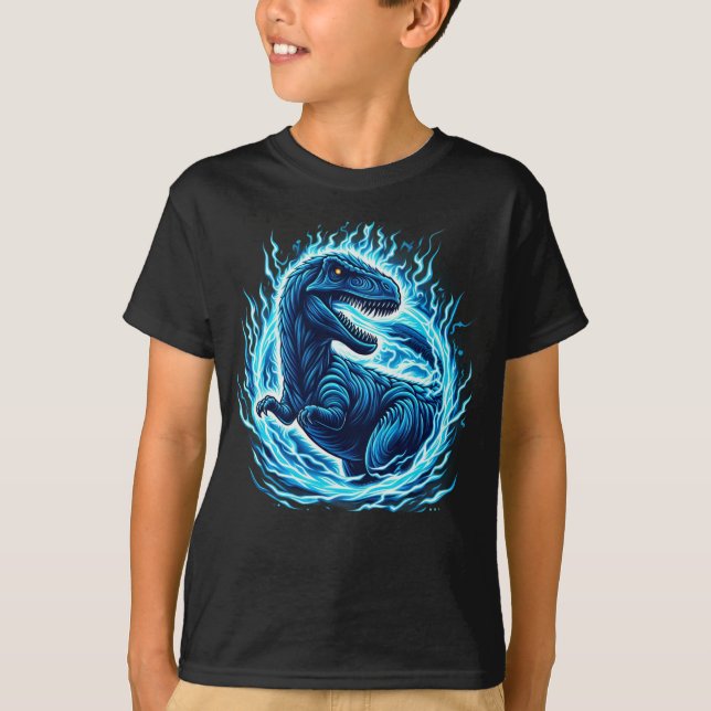 Dinosaur t-rex Kids Print Short Sleeve T - Shirt (Vorderseite)