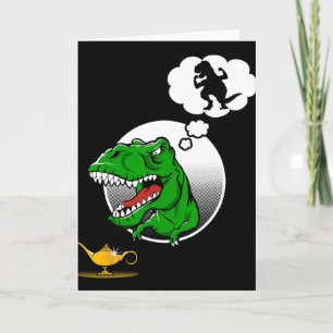 Dinosaur T-Rex Kurze Arme Lustiger Witz Genie-Lamp Karte