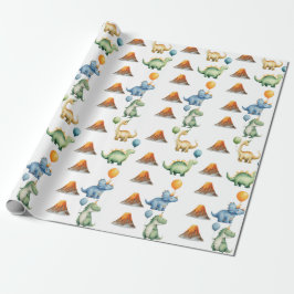 Dinosaur T-Rex Name Alter Geschenkpapier