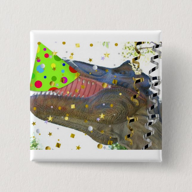 Dinosaur T-Rex Party Animal Button (Vorderseite)