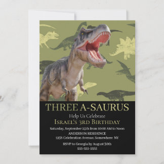 Dinosaur T Rex Pattern Jurassic World Einladung