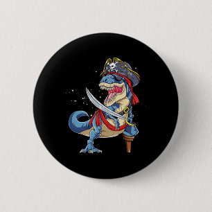 Dinosaur T Rex Pirate Piratenflagge Halloween Gesc Button