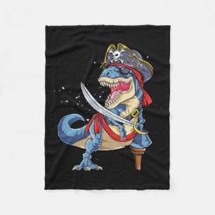 Dinosaur T Rex Pirate Piratenflagge Halloween Gesc Fleecedecke