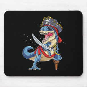 Dinosaur T Rex Pirate Piratenflagge Halloween Gesc Mousepad