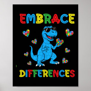 Dinosaur T-Rex Puzzle Unterschiede annehmen Autism Poster