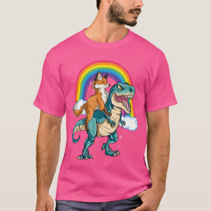 Dinosaur T Rex Rainbow Cloud Glitzern Fox T-Shirt