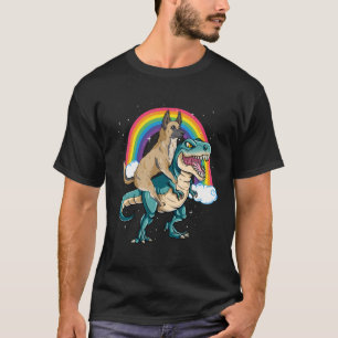 Dinosaur T Rex Rainbow Glitzern T-Shirt