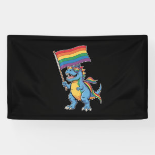 Dinosaur T Rex Schwulen Stolz LGBTQ Verbündeter Re Banner