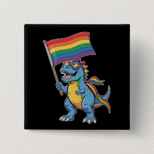 Dinosaur T Rex Schwulen Stolz LGBTQ Verbündeter Re Button
