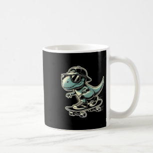 Dinosaur T Rex Skateboard fahren Lustiges Retro Sk Kaffeetasse