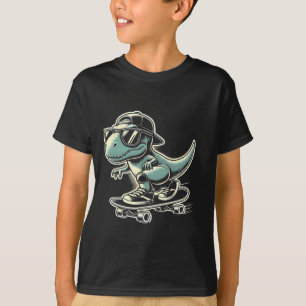 Dinosaur T Rex Skateboarding Lustiges Retro-Skaten T-Shirt