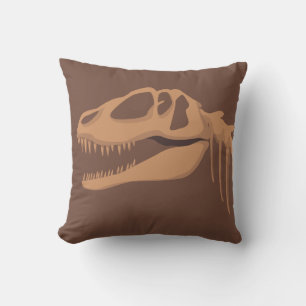 Dinosaur T-Rex Skelett Fossil Braun Kinderzimmer Kissen