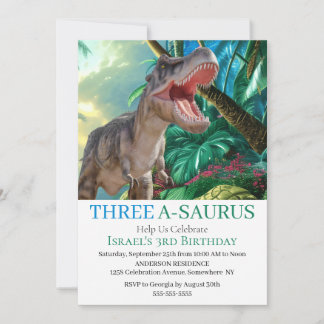 Dinosaur T-Rex Themed Jurassic World Einladung