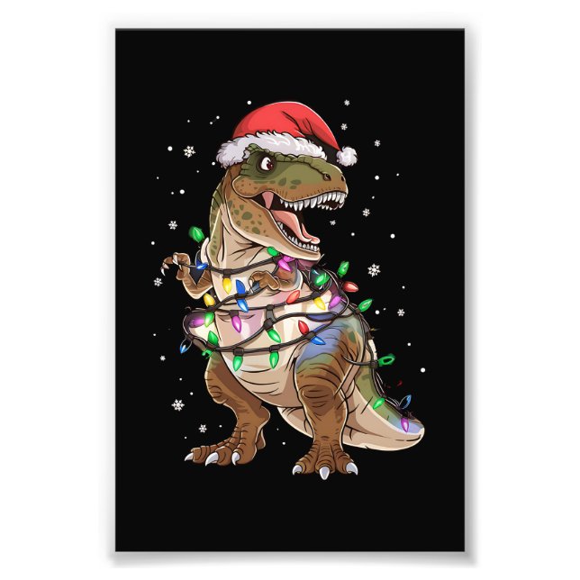 Dinosaur T-rex Tree Christmas Sweater Xmas Dino Fotodruck (Vorne)