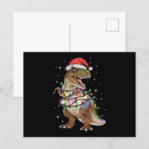 Dinosaur T-rex Tree Christmas Sweater Xmas Dino Postkarte