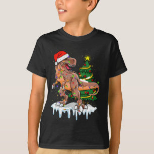 Dinosaur T-rex Tree Christmas Sweater Xmas Pet Din T-Shirt