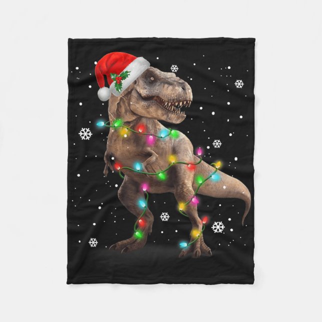 Dinosaur T-rex Tree Christmas Xmas Pet Dino Trex  Fleecedecke (Vorderseite)