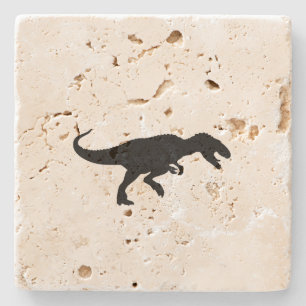 Dinosaur T-Rex Tyrannosaurus Rex Schwarze Silhouet Steinuntersetzer