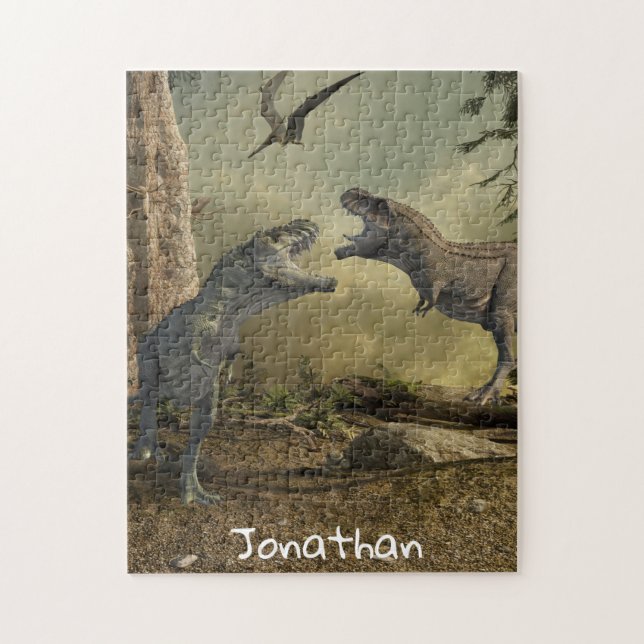 Dinosaur T-Rex Tyrannosaurus Schlachtname Monogram (Vertikal)