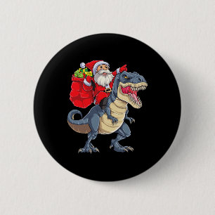 Dinosaur T Rex Weihnachten Santa Jungen Männer Mäd Button