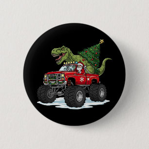 Dinosaur T Rex Weihnachten Santa Jungen Männer Mäd Button