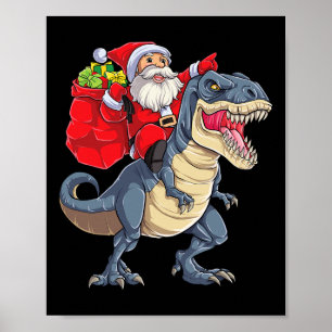Dinosaur T Rex Weihnachtsjungs Männer Mädchen Weih Poster