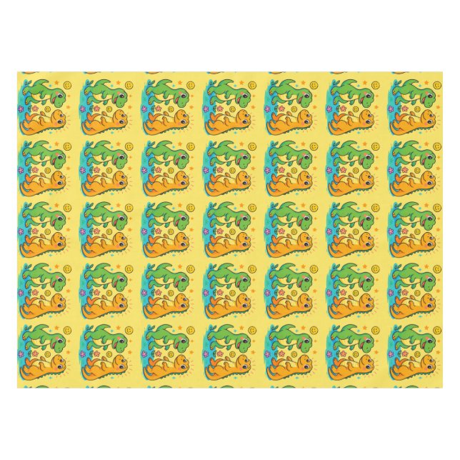 Dinosaur Tablecloth Tischdecke (Vorderseite (Horizontal))