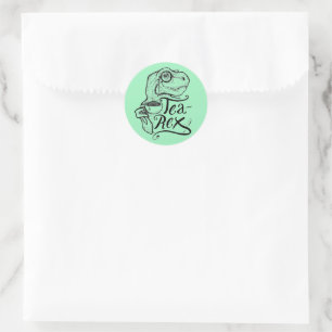 Dinosaur Tea Rex Runder Aufkleber