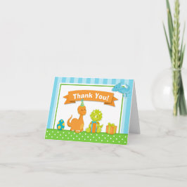 Dinosaur Thank You Card Folded Note Card Dankeskarte